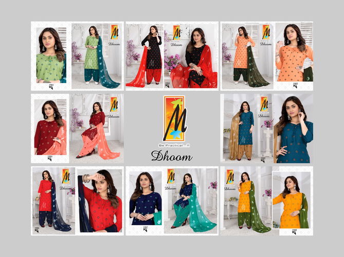 Master Dhoom Rayon Printed Daily Wear kurti With Bottom And Dupatta Readymade Collection